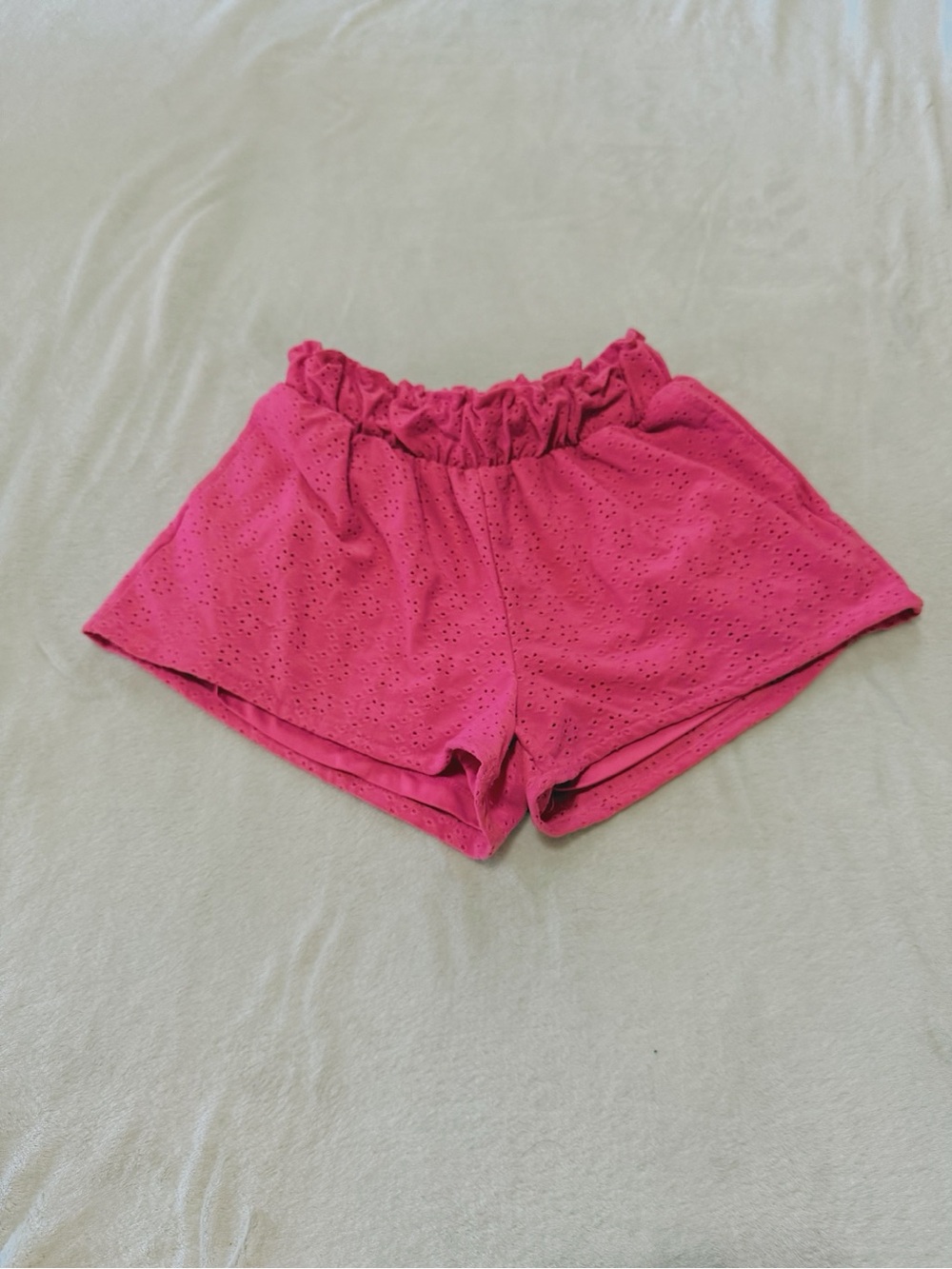 Celebrity Pink Fuchsia Eyelet High-Waist Pull-On Shorts